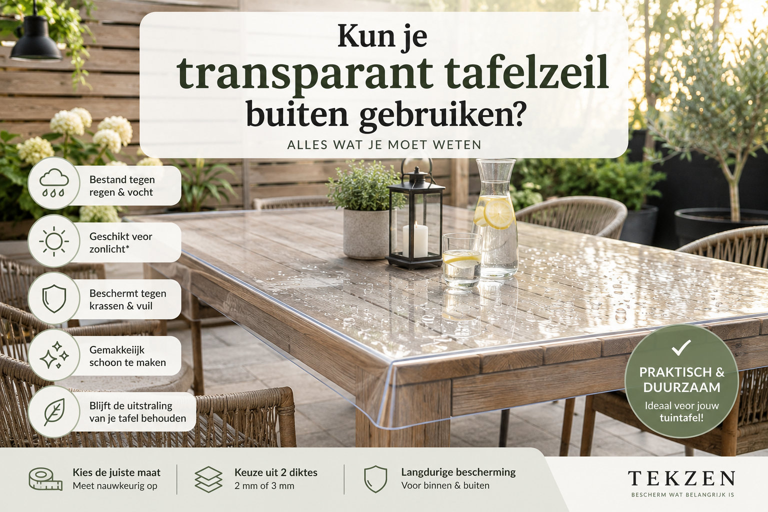 Kun je transparant tafelzeil buiten gebruiken?