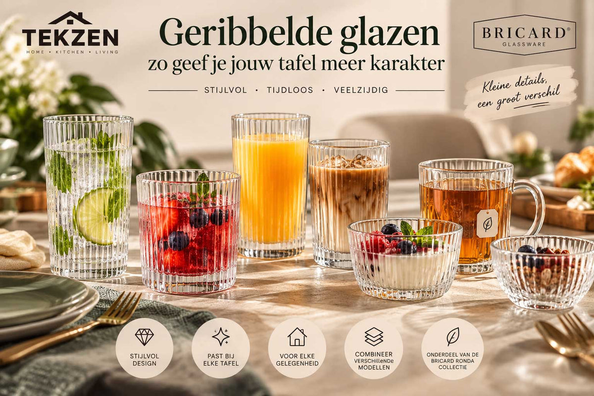 Geribbelde glazen: zo geef je jouw tafel meer karakter