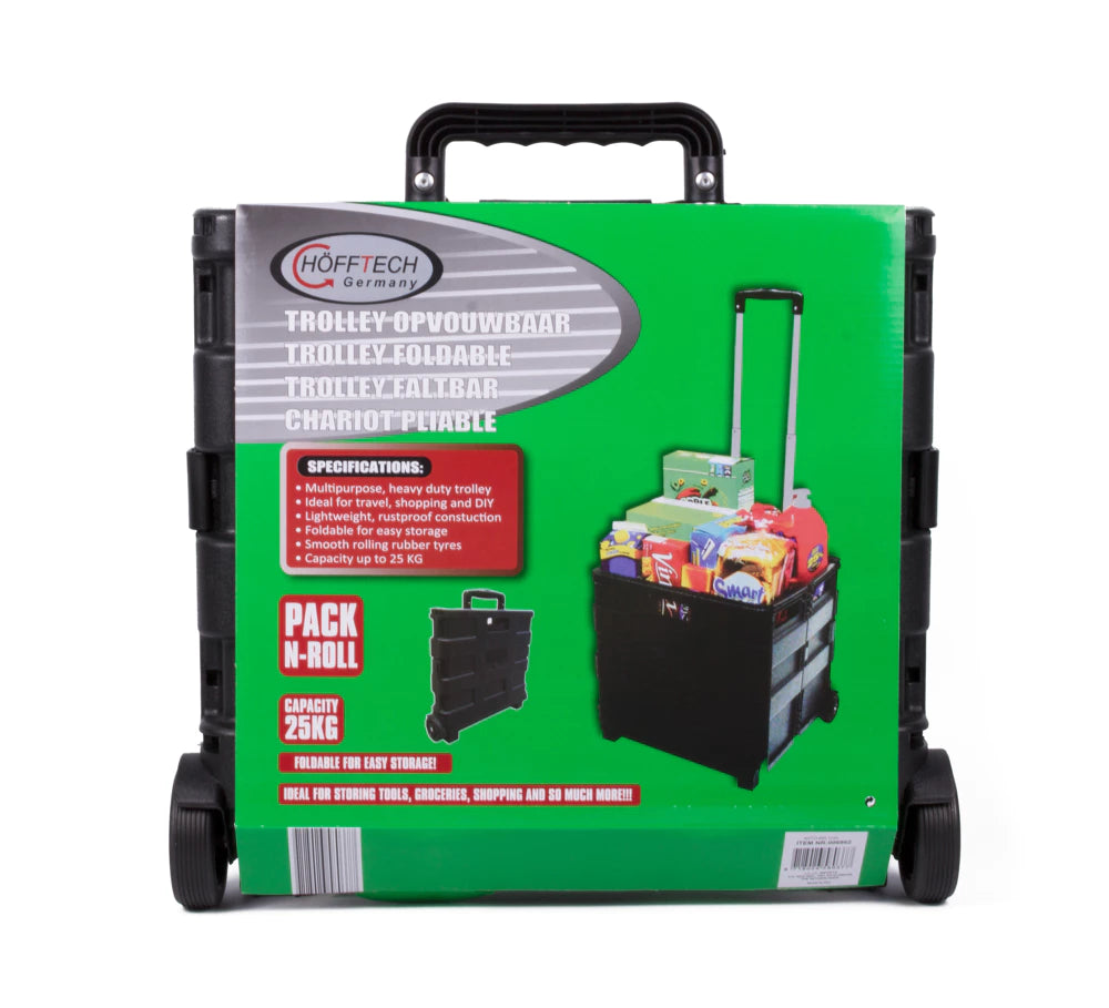 Höfftech Trolley mit Faltbox – max. 25 kg – 40 Liter – Teleskopgriff