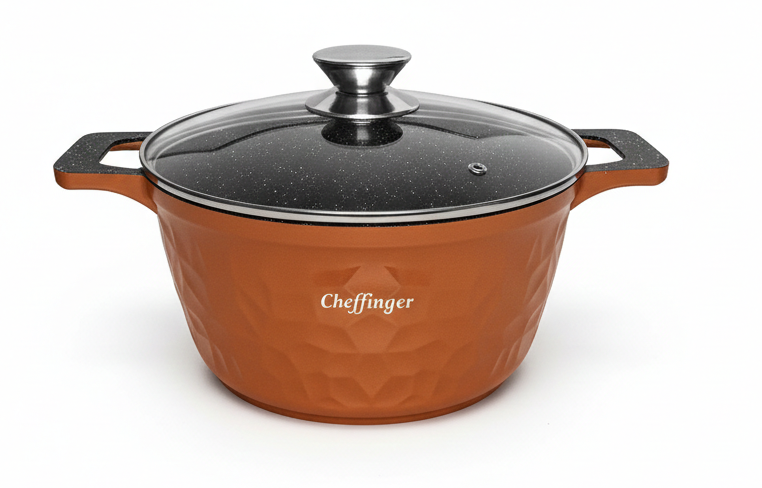 Cheffinger Pannenset - 6-delig - 20, 24 & 28 cm - Brons
