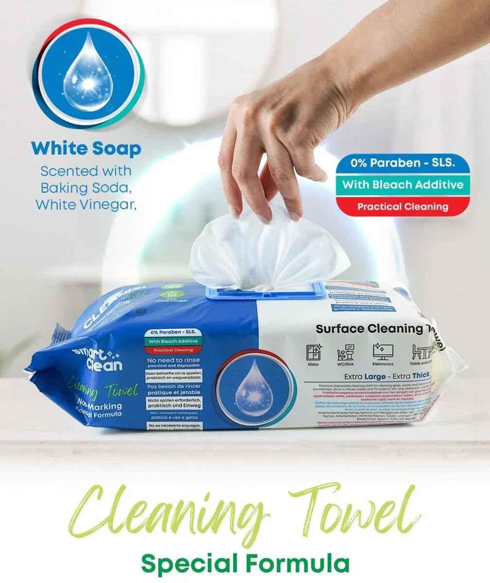 Cleanizi Schoonmaakdoekjes – 3 Pak x 100 Stuks - Extra Groot & Dik – Streeploos Schoon – Frisse Geur – 0% Parabenen – Met Bleekmiddel – Multifunctioneel - TEKZEN