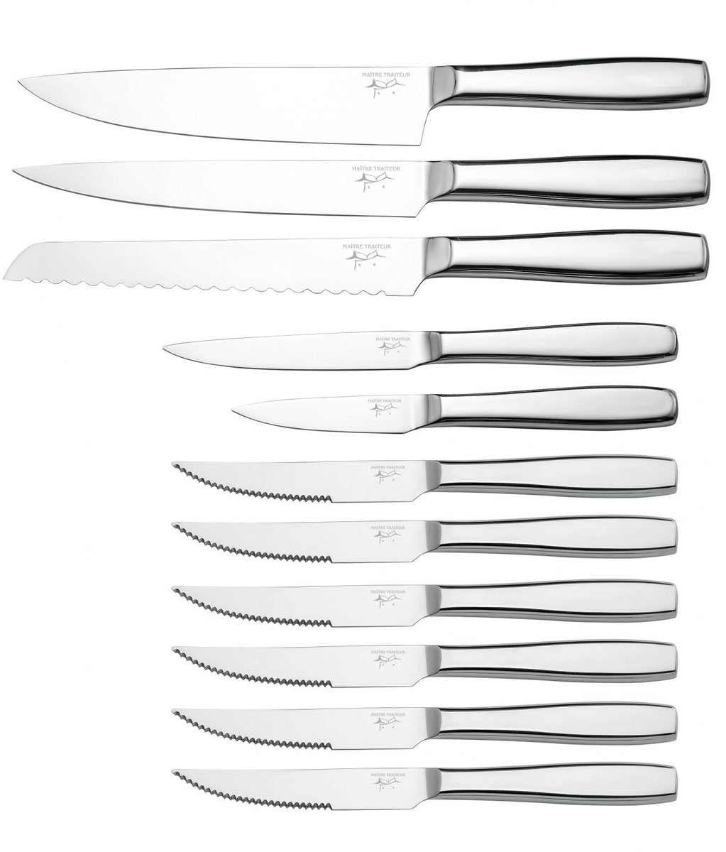 Maître Traiteur Knife set incl. Knife block - 12-piece - Stainless steel