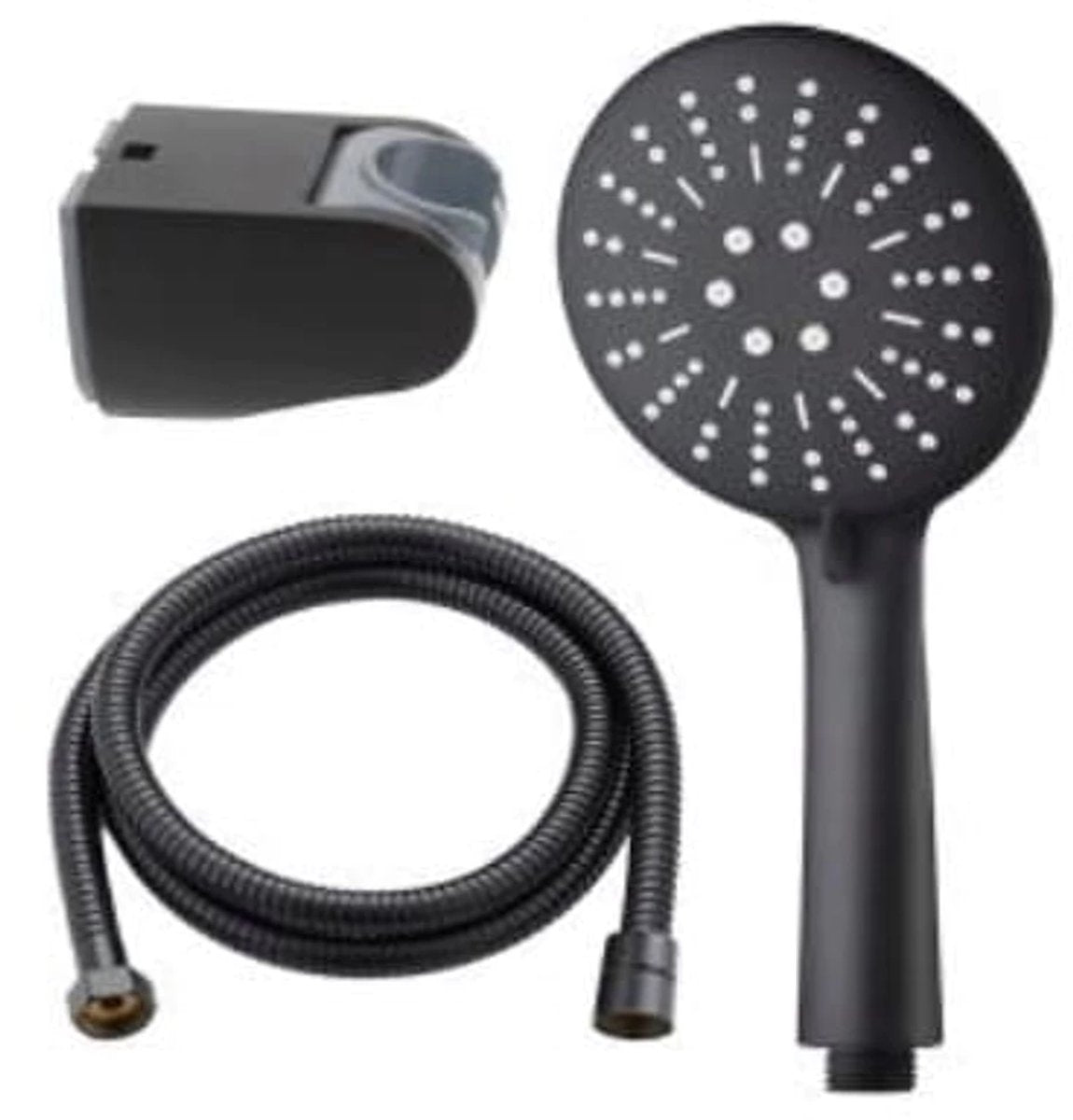 Hauskraft Luxe Doucheset met 3-Standen Douchekop – Zwarte Afwerking & Verstelbare Slang