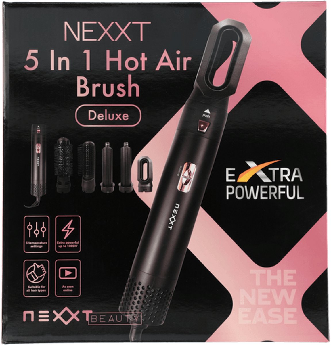 Nexxt 5-in-1 Airstyler, Krultang, Föhnborstel & Multistyler - 1000W
