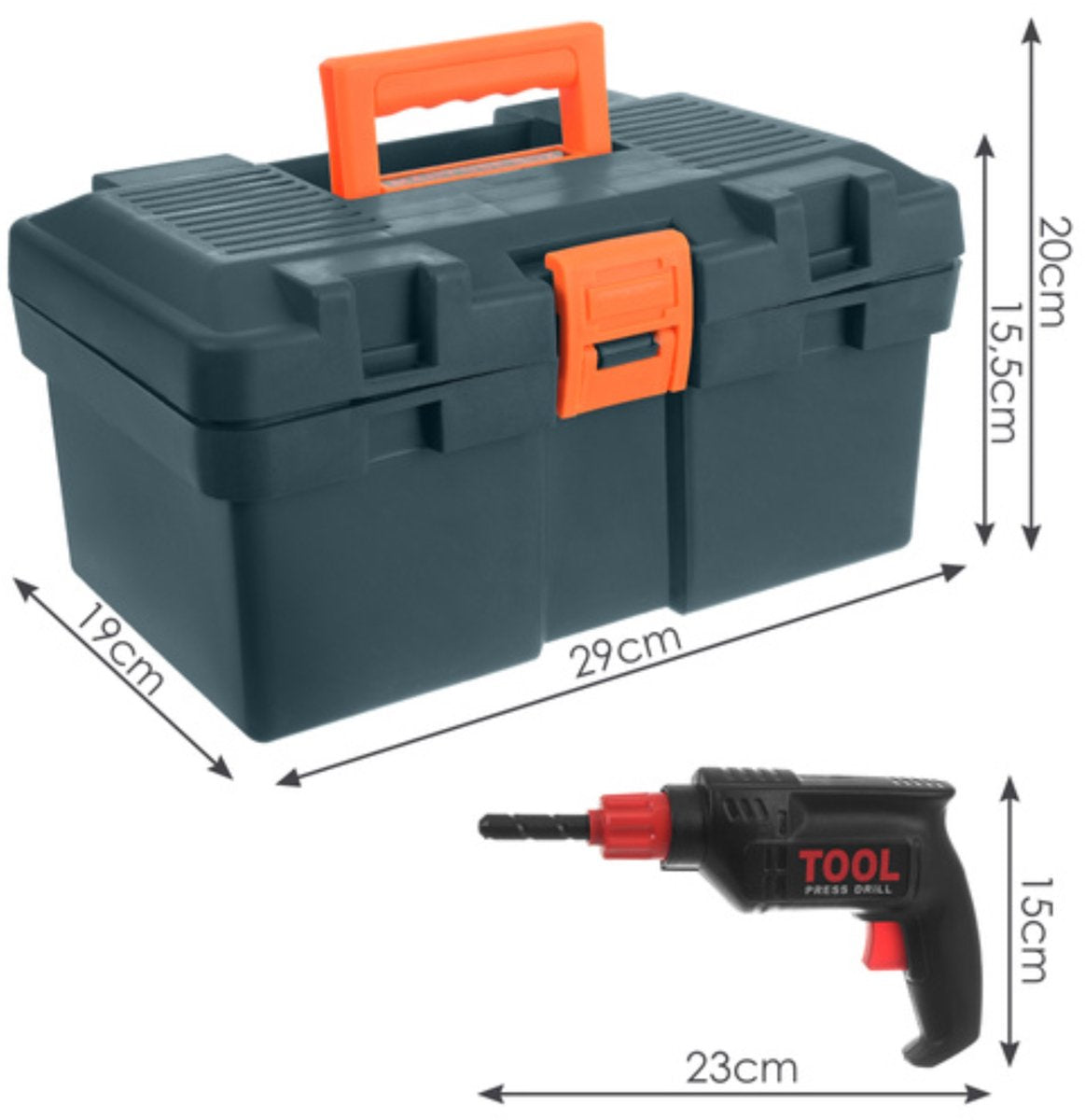 Ruhhy Kindergereedschapskoffer 32-delig - Realistisch Speelgoed Gereedschap met Boormachine en Draagkoffer