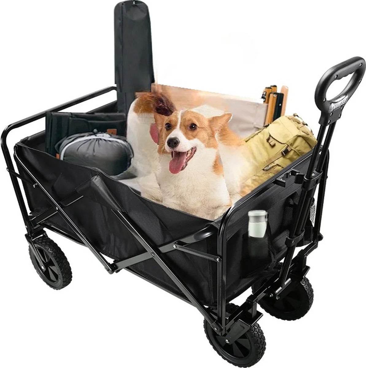 Traveleo Bolderkar - Opvouwbaar - 70kg - Zwart - L 85 x B 50 x H 59 cm