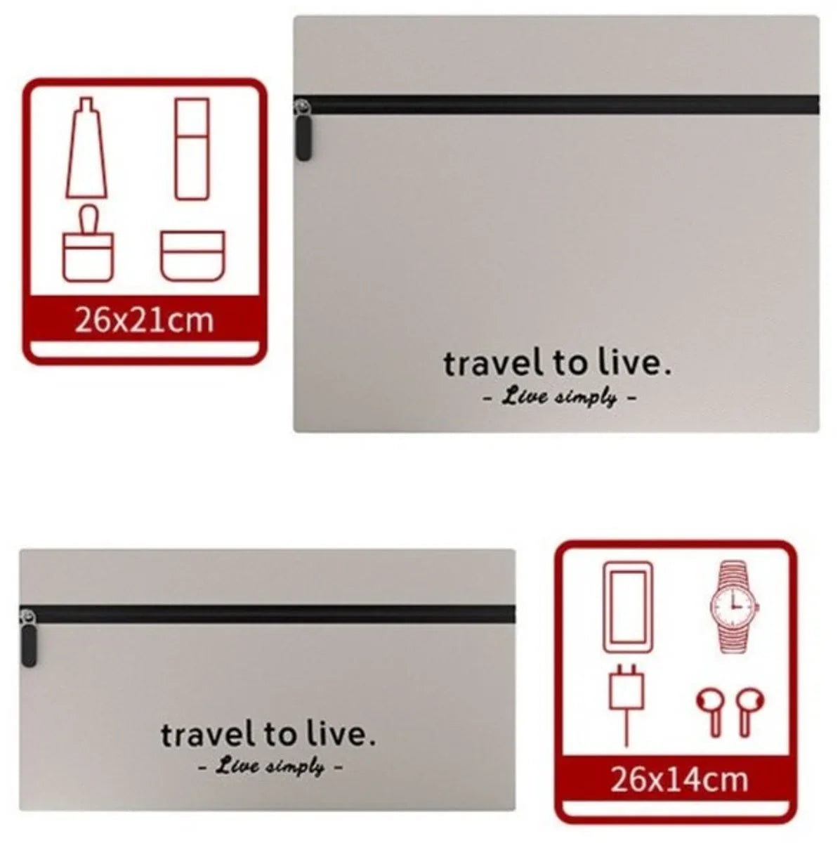 Hauskraft Packwürfel - 7-teilig - Beige - Koffer-Organizer-Set - Rucksack und Koffer - Reise-Würfel