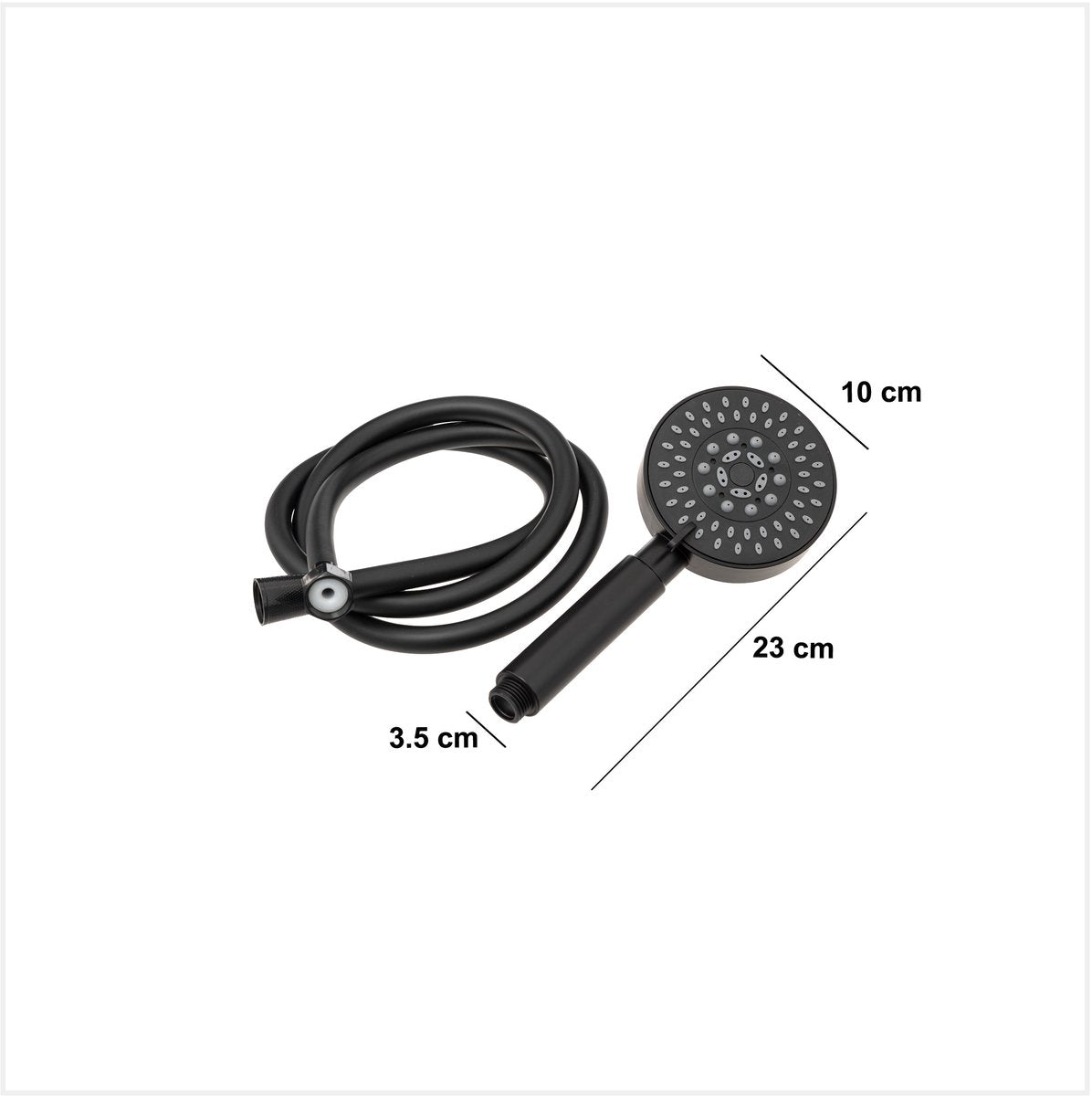 5Five Handbrause mit Brauseschlauch – Schwarz – 5 Strahlarten