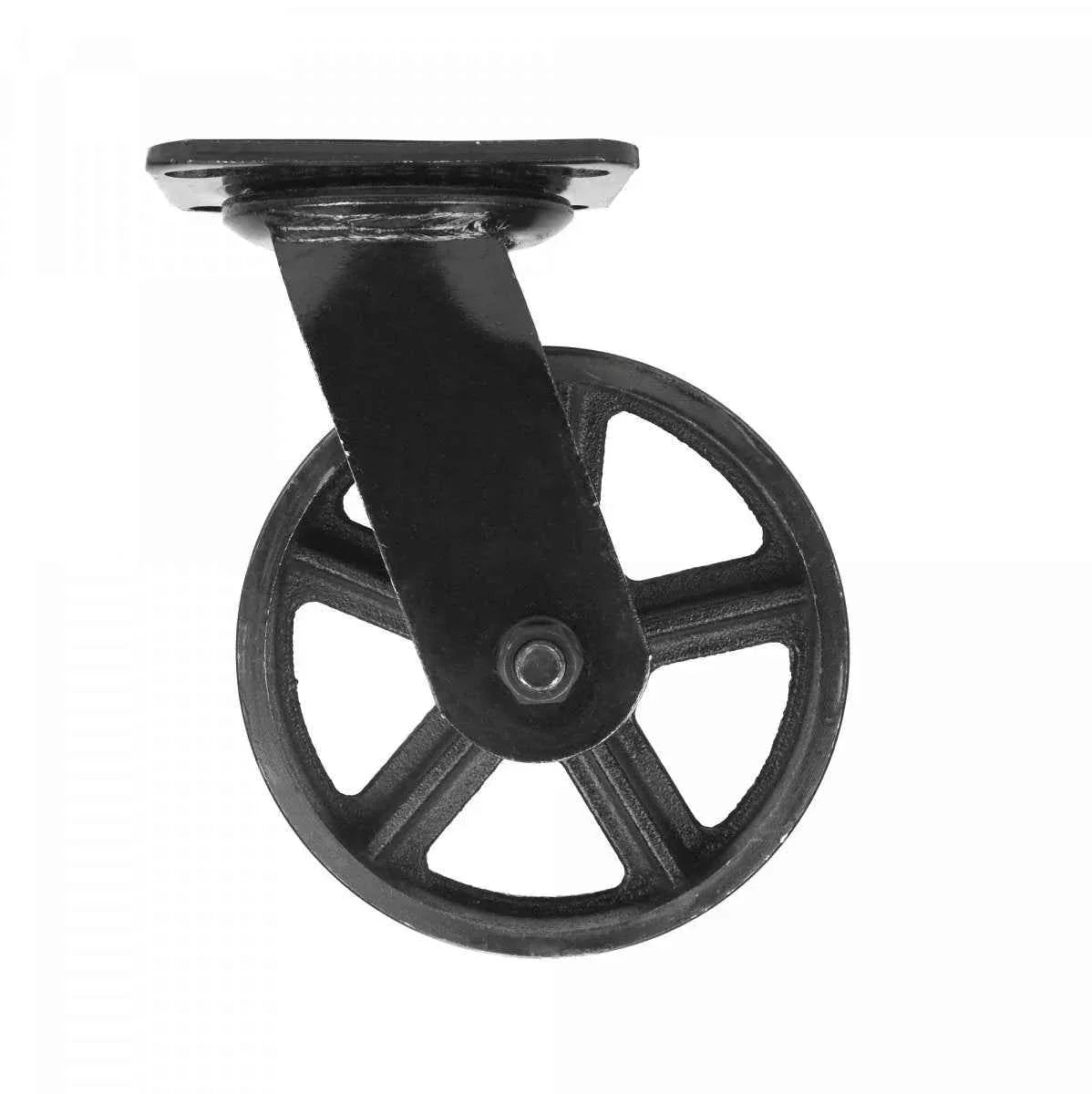 MacLean Zwenkwiel - Zwart - Gietijzer - Ø150mm - Draagvermogen 280KG - TEKZEN