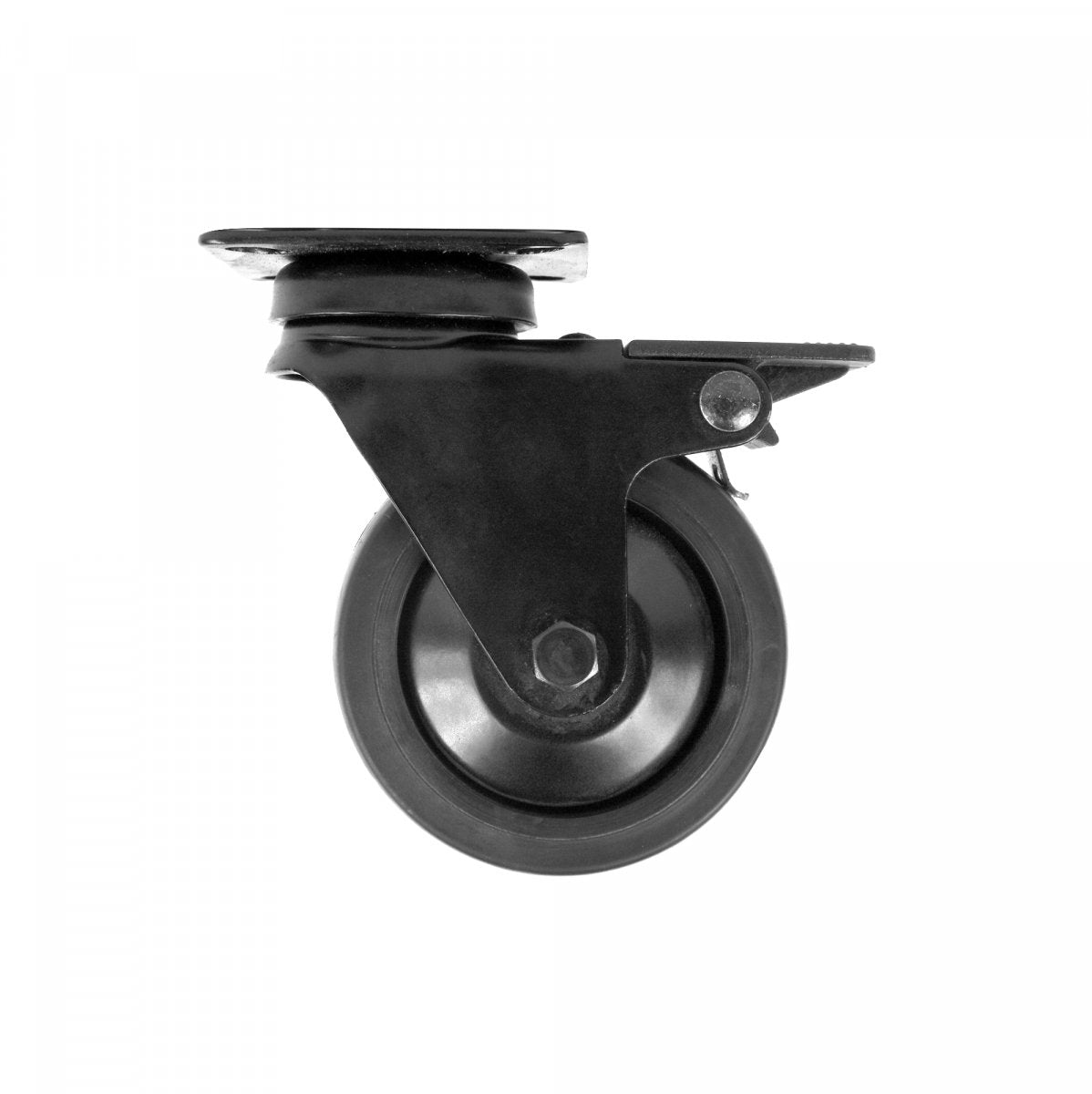 MacLean Zwenkwiel met Rem - Zwart - Rubber - Ø75mm - Draagvermogen 50KG