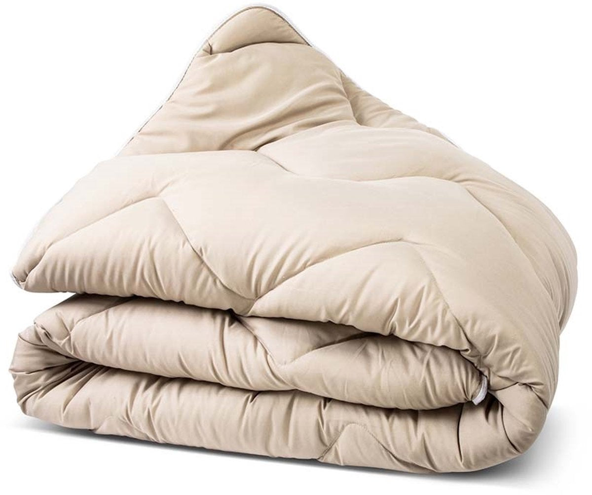 Dreamswan Dubbelzijdig Dekbed zonder Overtrek - 140x200cm - Taupe - Wasbaar Dekbed - Hoesloos Dekbed - Eenpersoons Dekbed