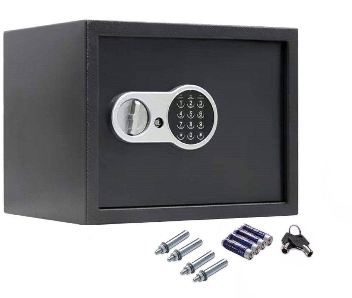 Stark's Vault - Electronic Combination Lock and Emergency Key - Money Vault - Jewelry Vault - 25x35x25cm - Black