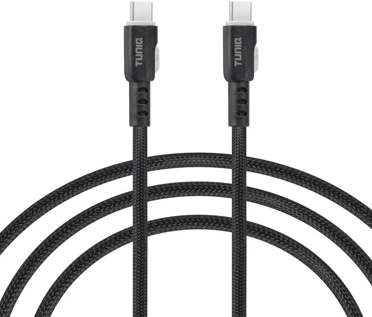 TUNIQ USB-C naar USB-C Kabel - 100cm - Snelle Oplaadkabel - Zwart