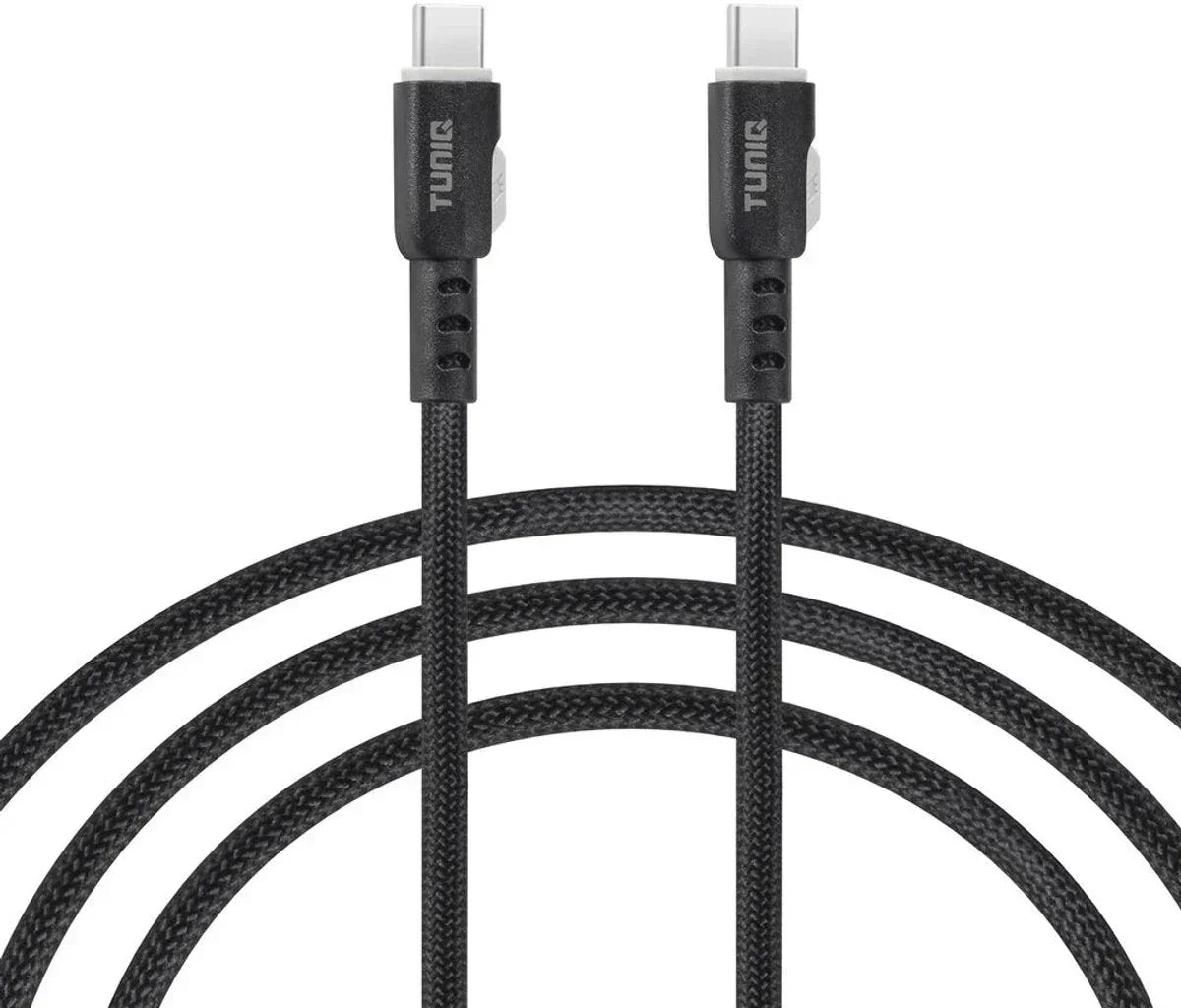 TUNIQ USB-C-zu-USB-C-Kabel – 100 cm – Schnellladekabel – Schwarz