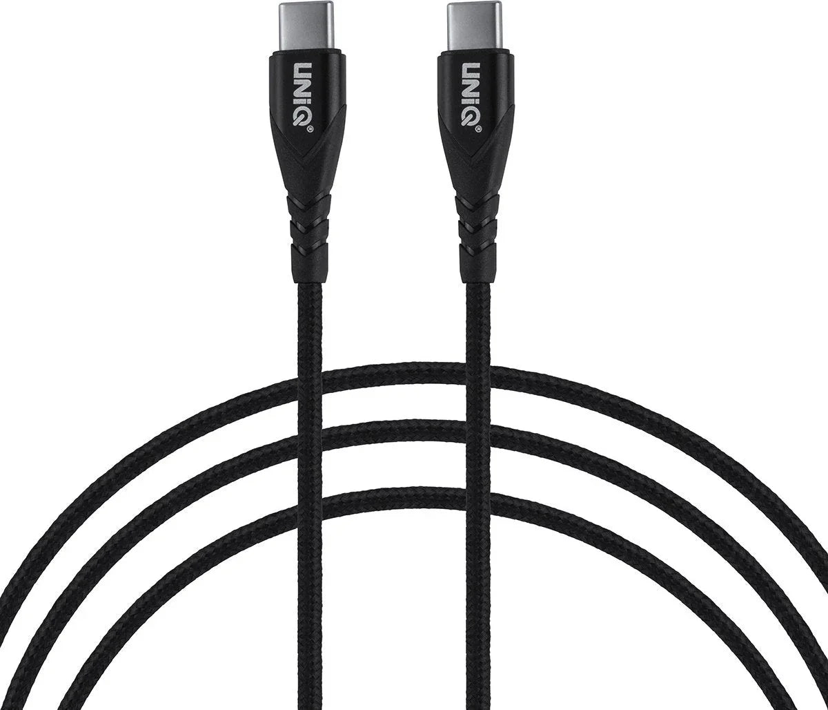 UNIQ USB-C naar USB-C Kabel - 100cm - Snelle Oplaadkabel - Zwart - TEKZEN