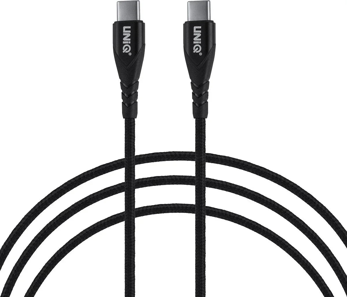 UNIQ USB-C naar USB-C Kabel - 100cm - Snelle Oplaadkabel - Zwart - TEKZEN