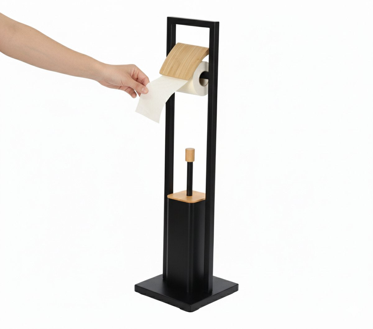 Cheffinger Bathroom Set - 2-in-1 - Toilet Brush and Toilet Roll Holder - Black