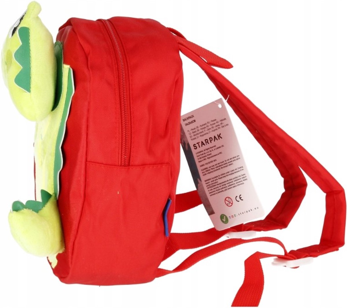 Starpak Backpack - Crocodile - 3D - Red - Mini School Bag - 27x26x14cm