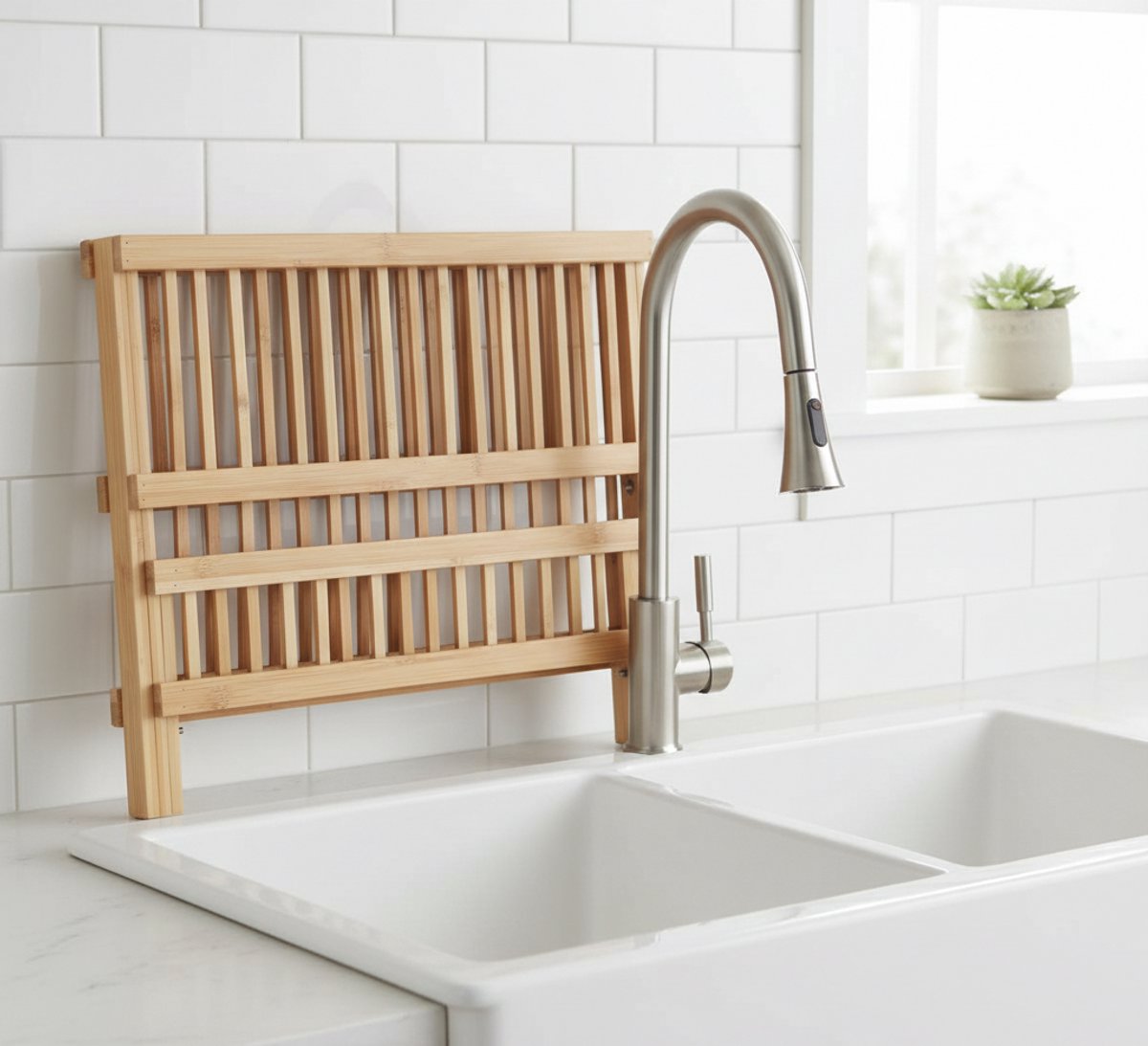 Cheffinger Afdruiprek - Bamboe - Inklapbaar