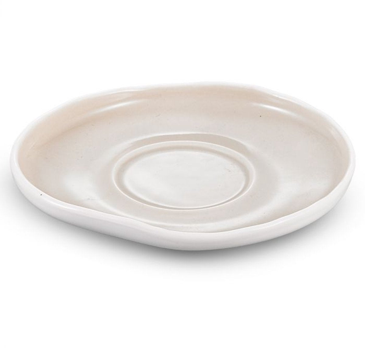 Bricard Barles Schotelset - 6-delig - 12,5x11x2,2cm - Wit/Taupe - Porselein