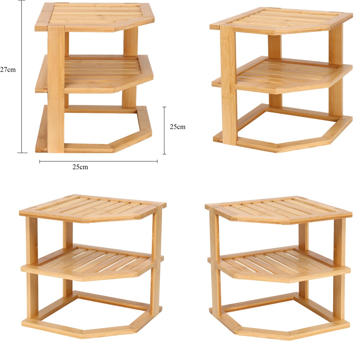 Clever Drainer - 3-layer - Bamboo - Kitchen rack