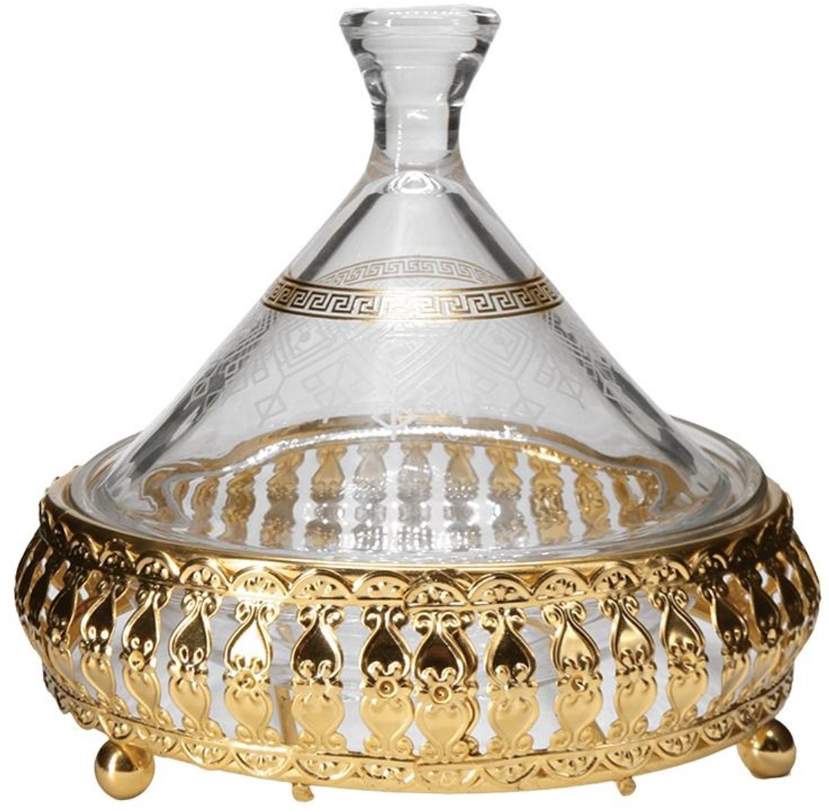 Bricard Almeria Amuseschaaltje - Set van 2 - Mini Tajine Schaaltjes met Deksel - Ø15cm - Goud