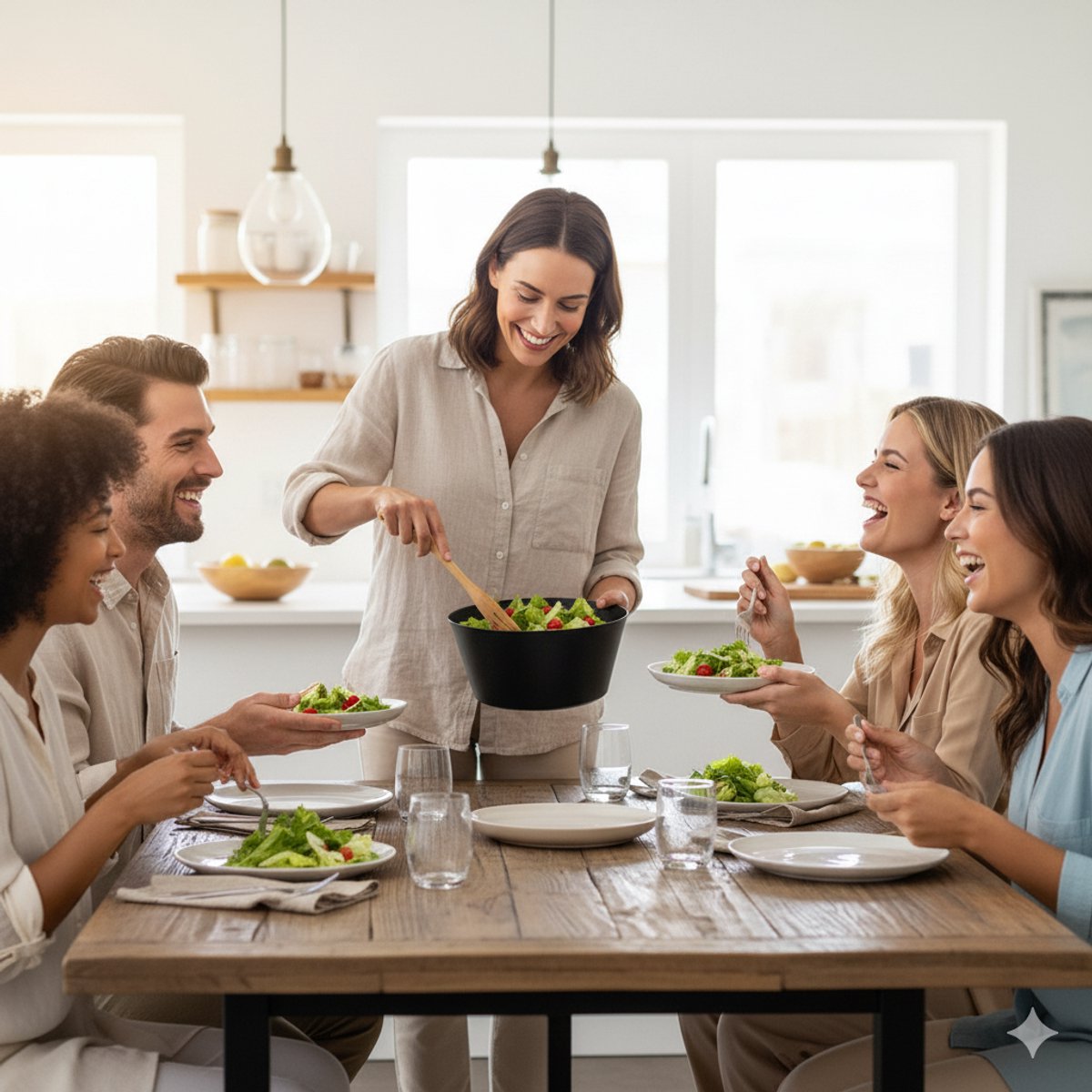 Cheffinger Salade Set - 4-delig - Bamboe - Slabak - Incl. Serveerlepel & Vork