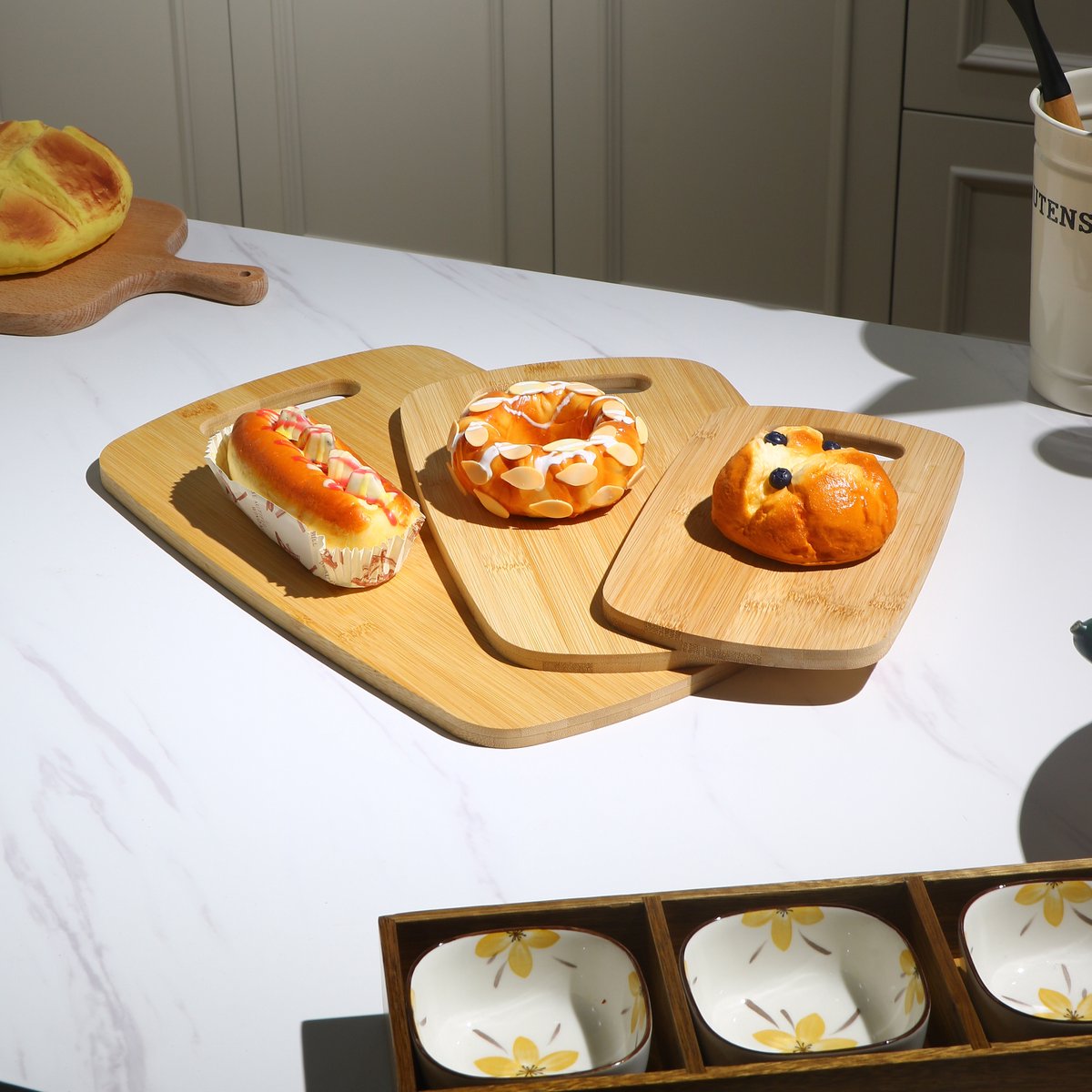 Cheffinger Cutting Board Set - 3-piece - Bamboo