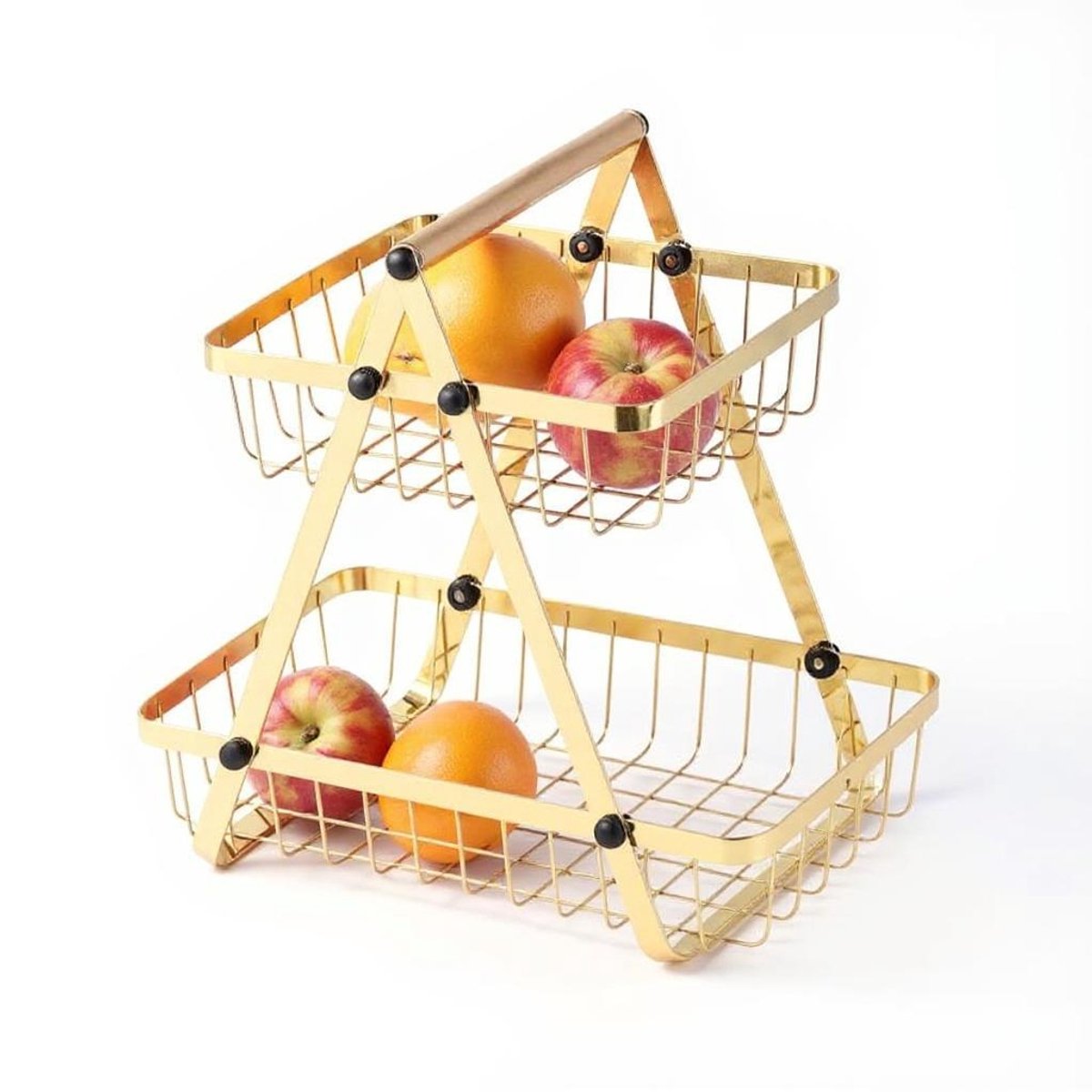 Cheffinger Etagère - 2 Laags - Goud - Fruitmand - Fruitmand Metaal - Etagère - Decoratie Schaal - Fruitschaal