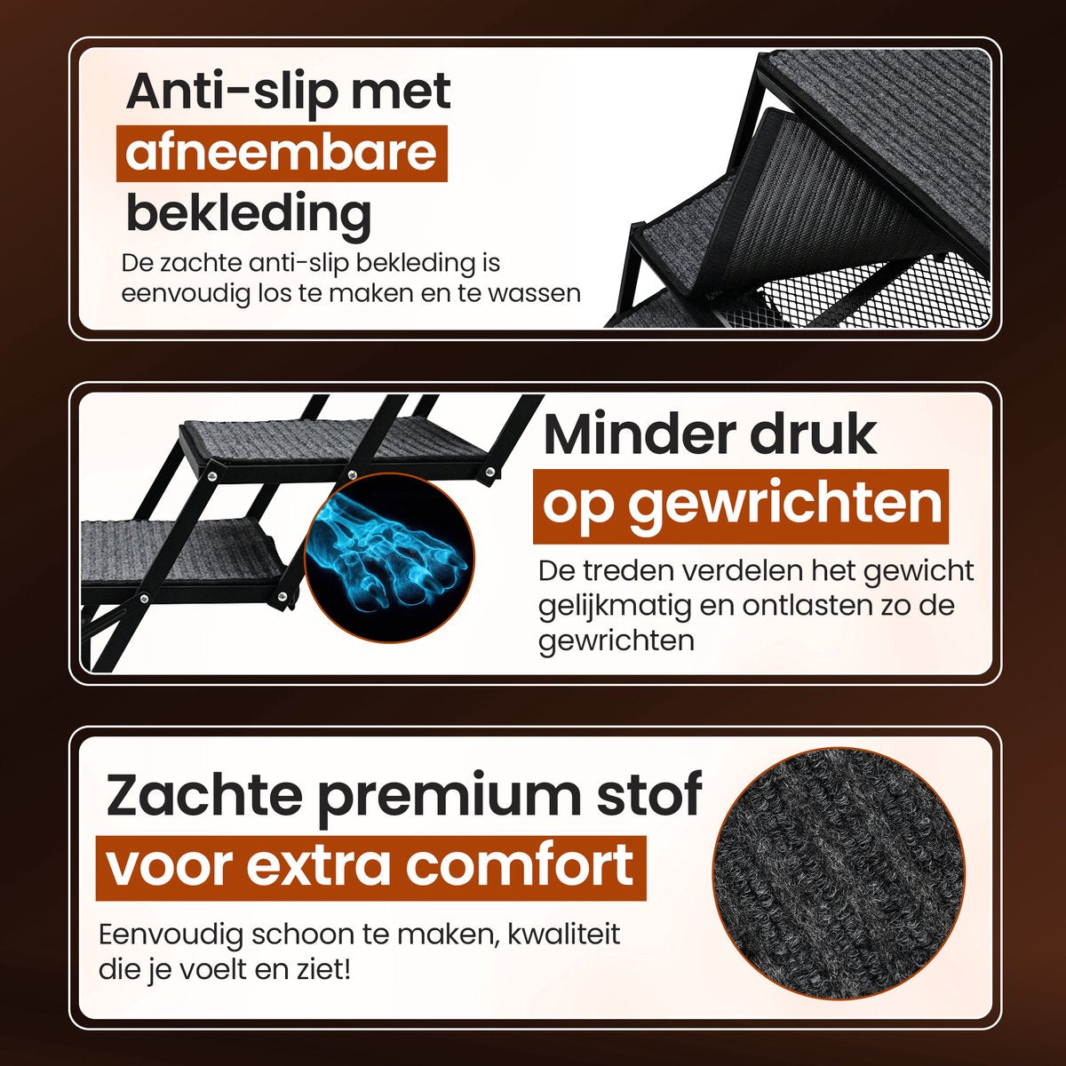 Furley's Opvouwbare Hondenloopplank – Inklapbare Hondentrap & Loopplank voor Auto – Antislip & Veilig – Aluminium – 160 cm – 70 kg Draagkracht – Voor Grote & Kleine Honden