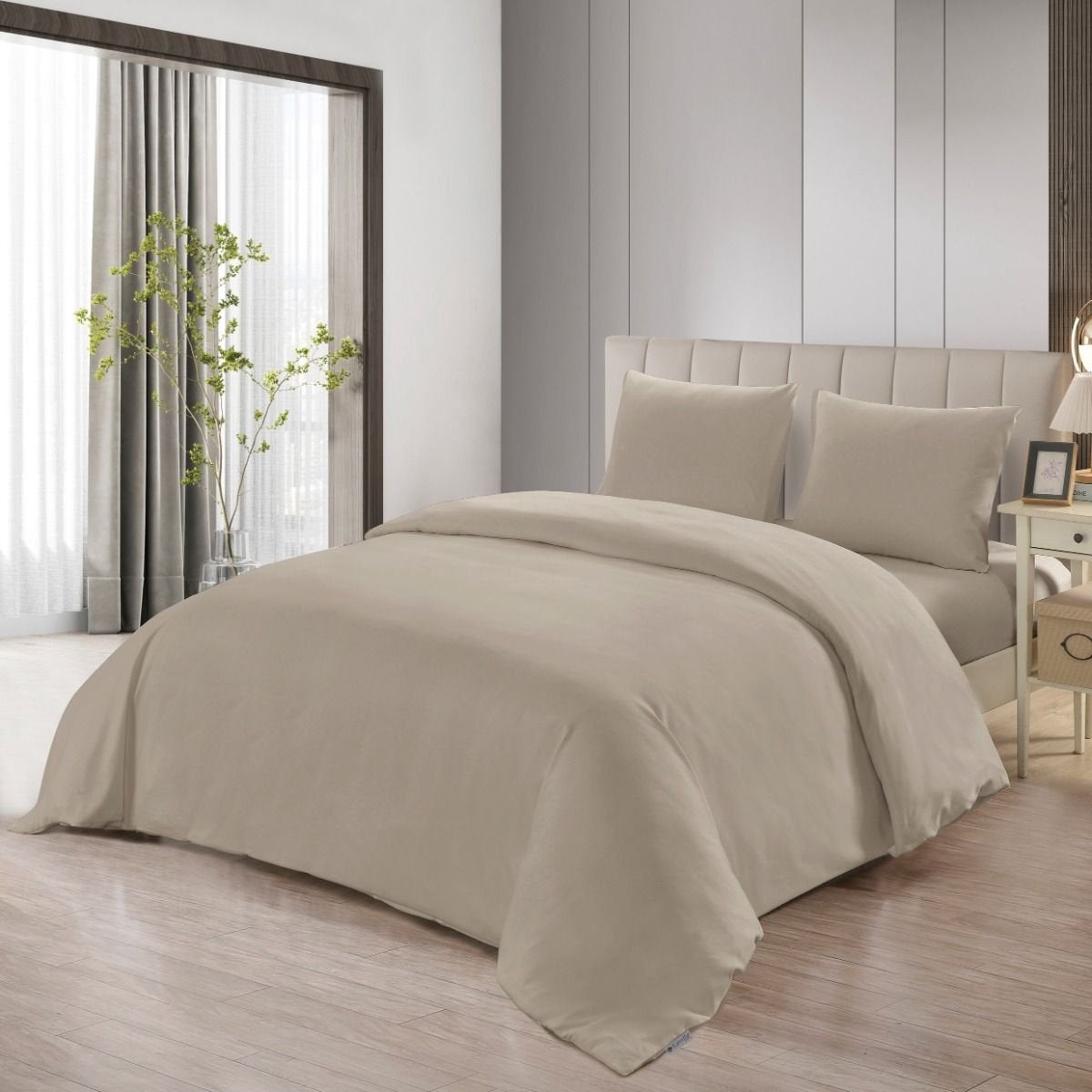 Lavella Sade Dekbedovertrek Set 4-delig - Beige - 240x220cm