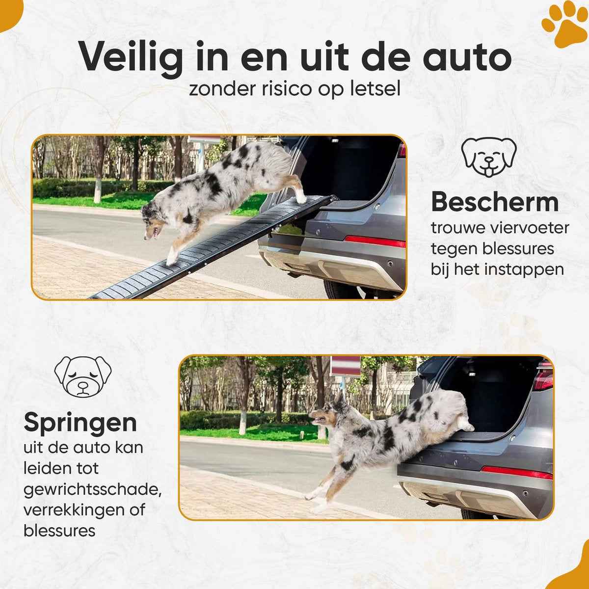 Furley's Opvouwbare Hondenloopplank van Furley’s – Inklapbare Hondentrap & Loopplank voor Auto – Antislip & Veilig – Aluminium – 160 cm – 70 kg Draagkracht – Met Bevestiging – Voor Grote & Kleine Honden