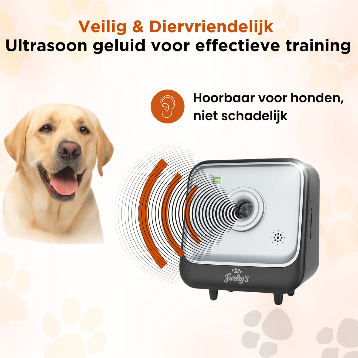 Furley’s Ultrasoon Anti Blaf Apparaat Hond – Zonder Schok – Oplaadbaar – Automatisch – Blafcontrole Voor Binnen en Buiten – 15m Bereik – Tegen Blaffen