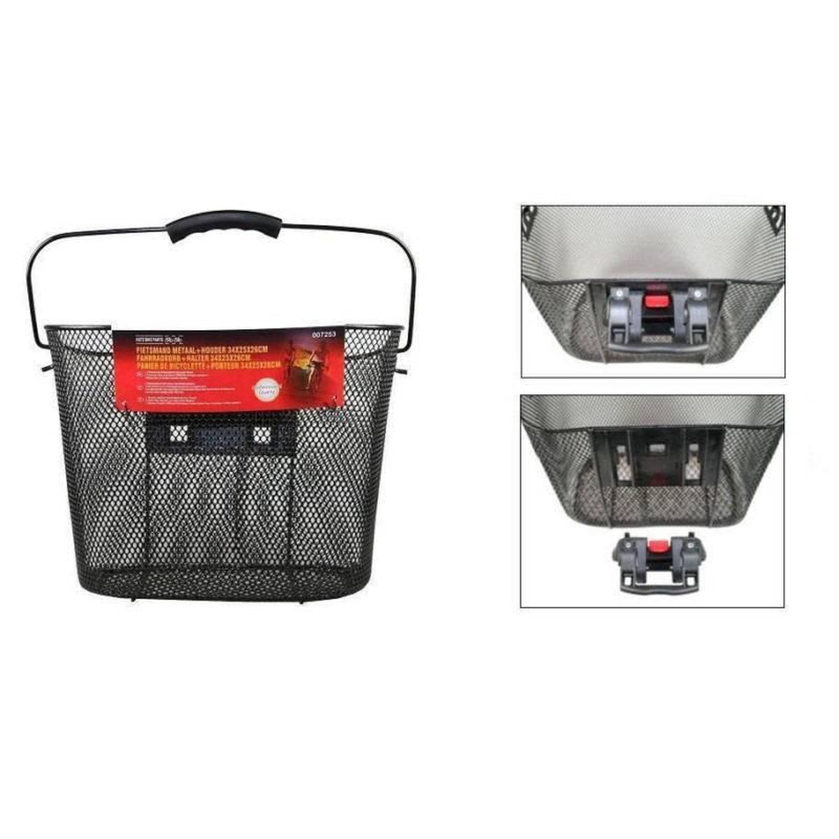 Benson - Fahrradkorb aus Metall + Halterung 34x25x26cm