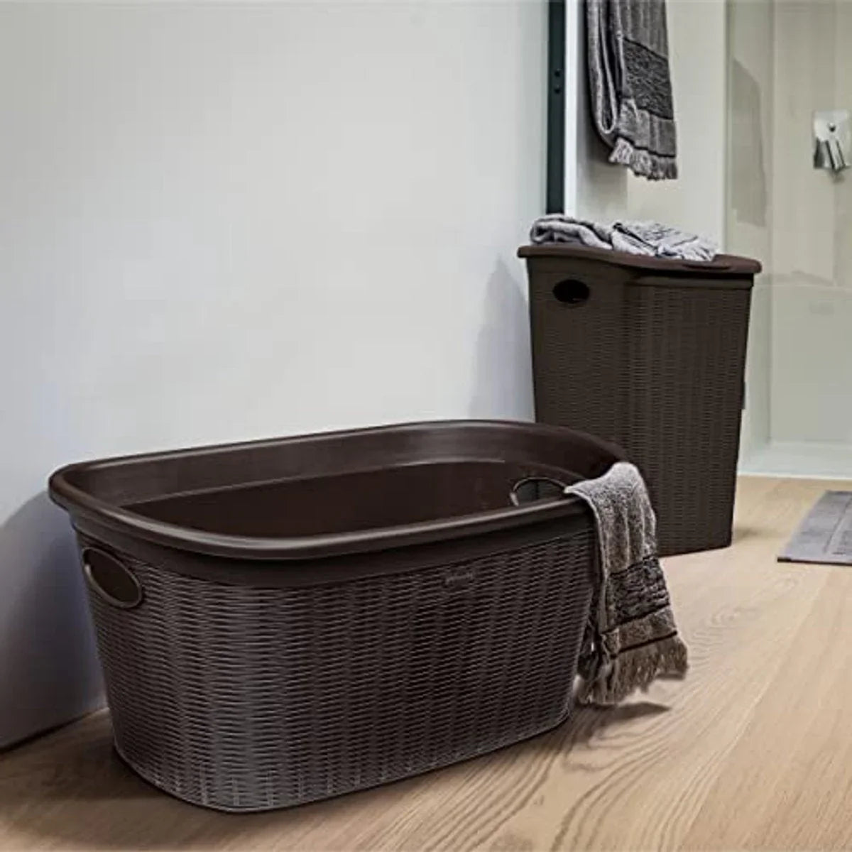 Stefanplast Elegance Wasmand - Bruin - Kunststof - 38x58x28cm