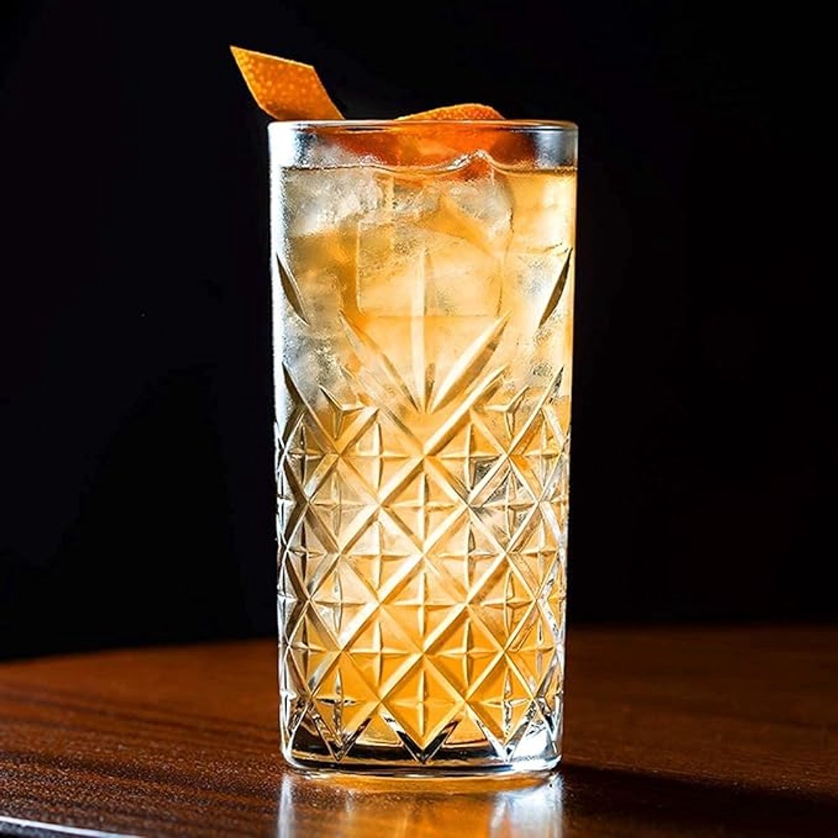 Glozini Bern - Longdrinkglazen - Set van 6 - 270ml - Diamond Touch-design