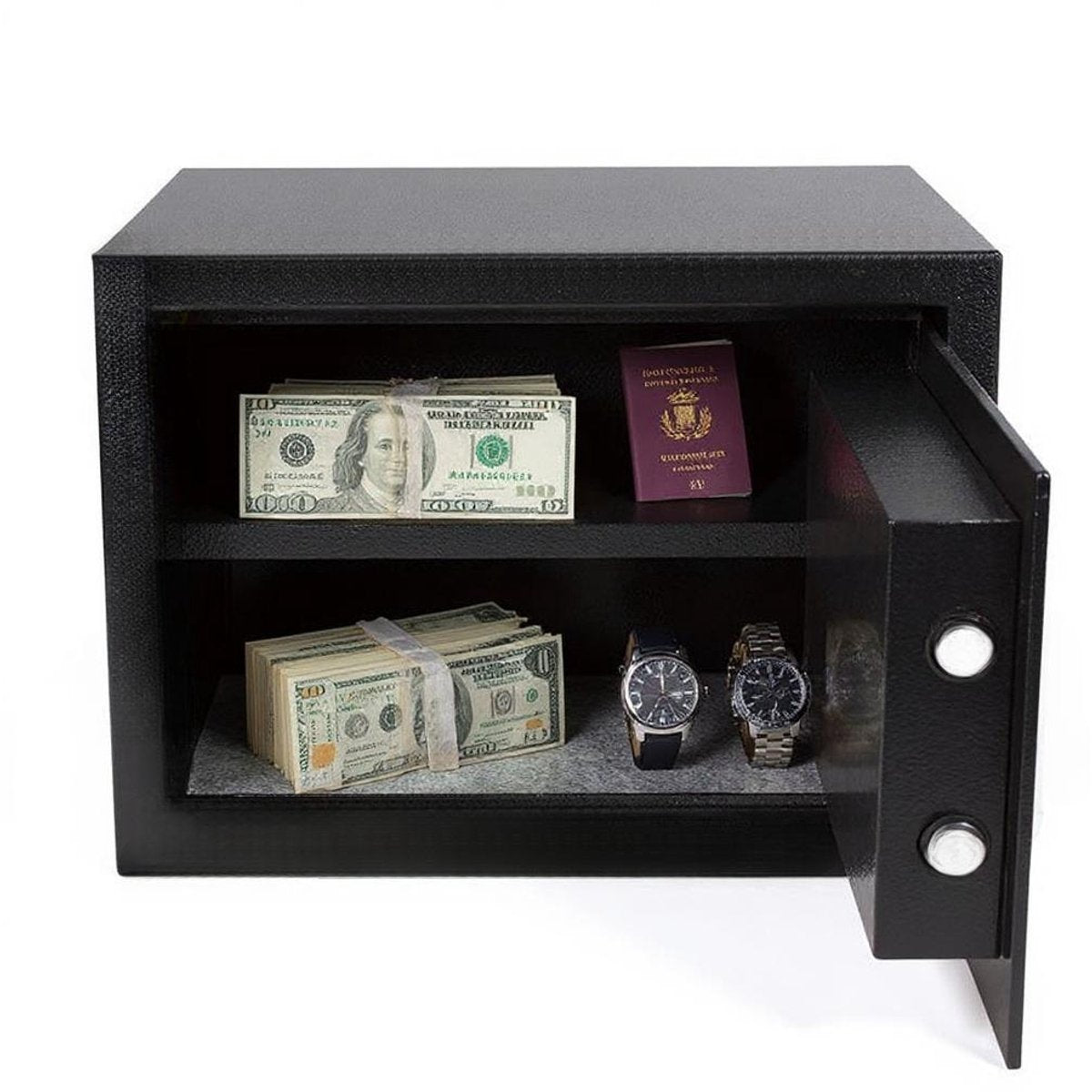 Stark's Vault - Electronic Combination Lock and Emergency Key - Money Vault - Jewelry Vault - 30x38x30cm - Black