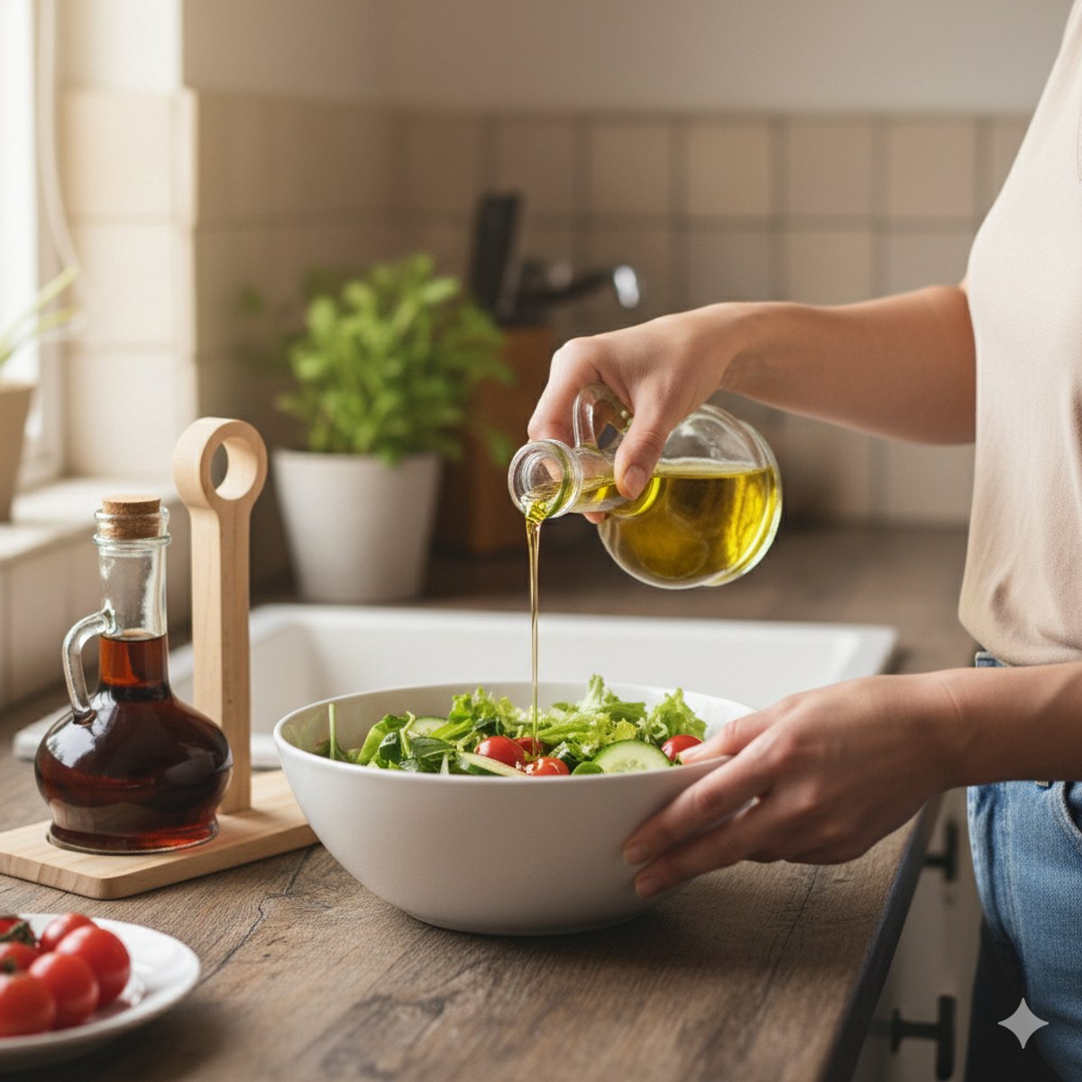 Cheffinger Oil and Vinegar Set Incl. Holder - Bamboo