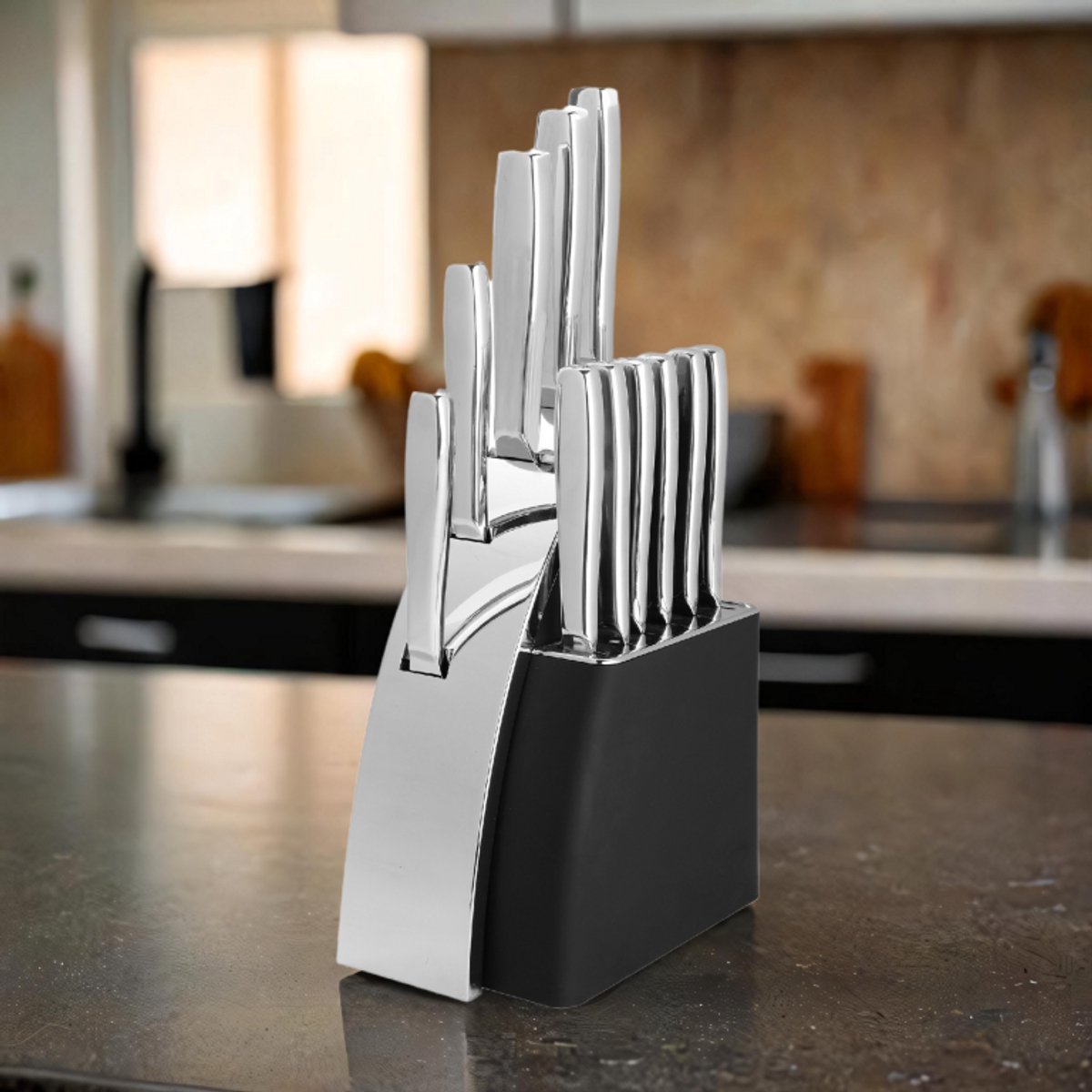 Maître Traiteur Messenset incl. Messenblok - 12-delig - RVS