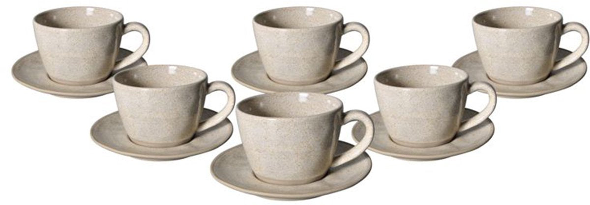 Bricard Albi Koffieset - 12-delig - Lichtgrijs - Koffie Kopjes en Schoteltjes