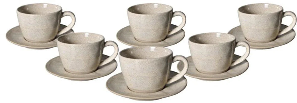 Bricard Albi Kaffeeservice - 12-teilig - Hellgrau - Kaffeetassen und Untertassen