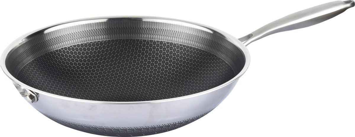 Cheffinger Wokpan - 28cm - RVS - Honingraat - Inductie