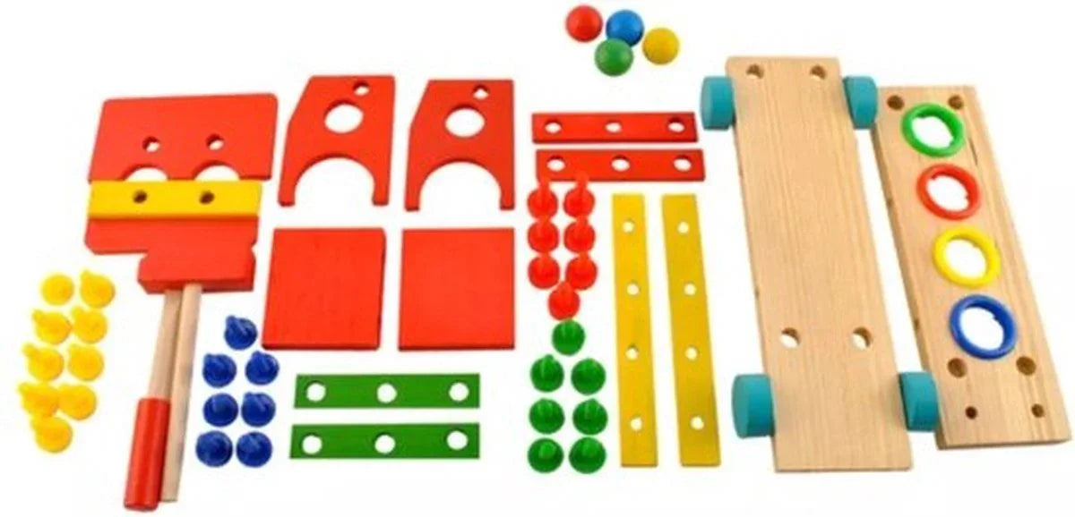 Kruzzel Houten Educatieve Vrachtwagen - Speels en Leerzaam Speelgoed voor Kinderen