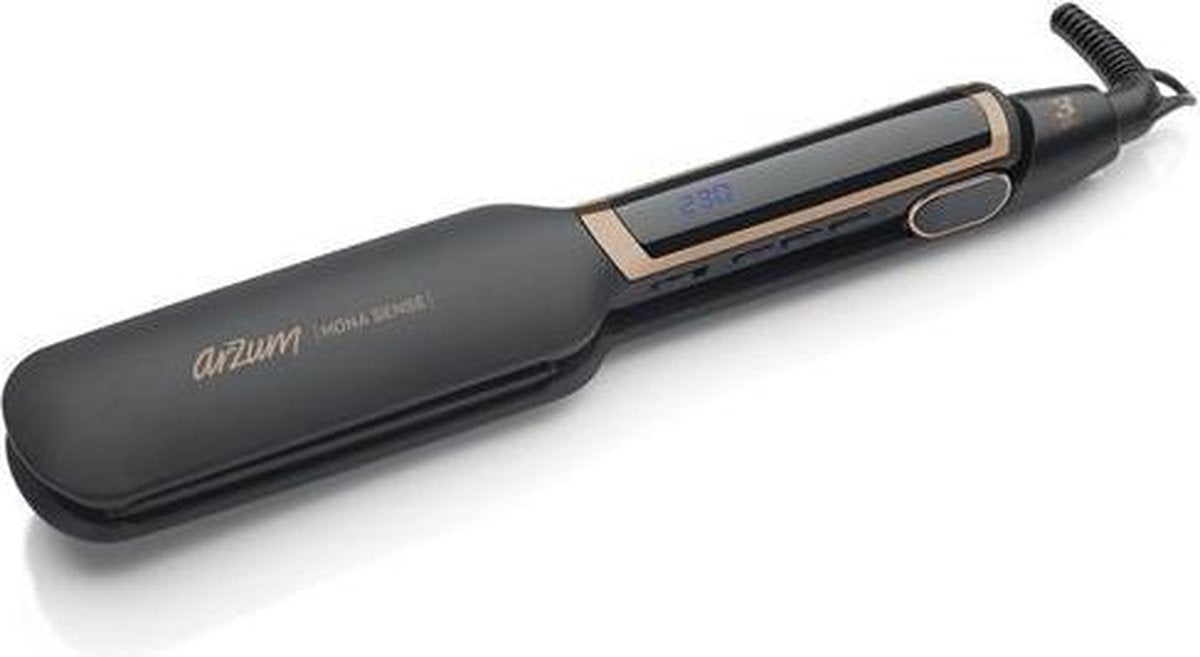 Arzum Mona Sense AR5035 - Wide Straightening Iron - Black - 50W - LED Display - Keratin and Argan Oil Coating