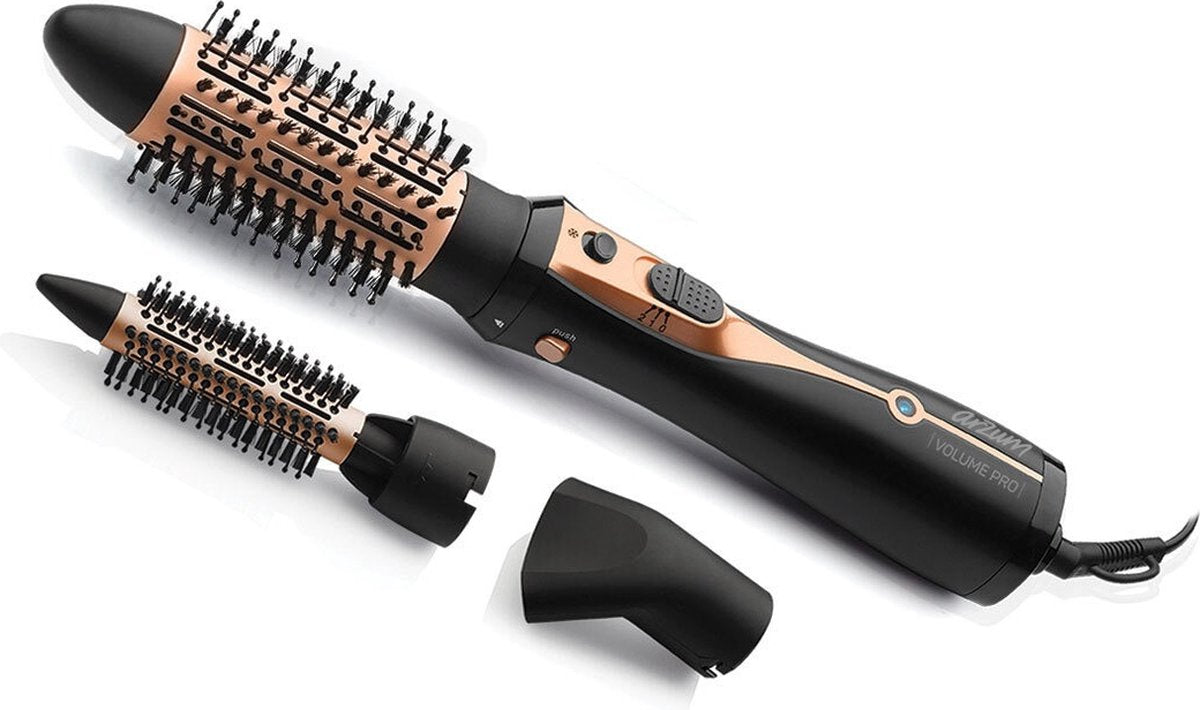 Arzum Volume Pro AR5063 - Heteluchtborstel - Zwart/Koper - 1200W - Keramische Borstels - Ionen Technologie - Cool Shot Functie