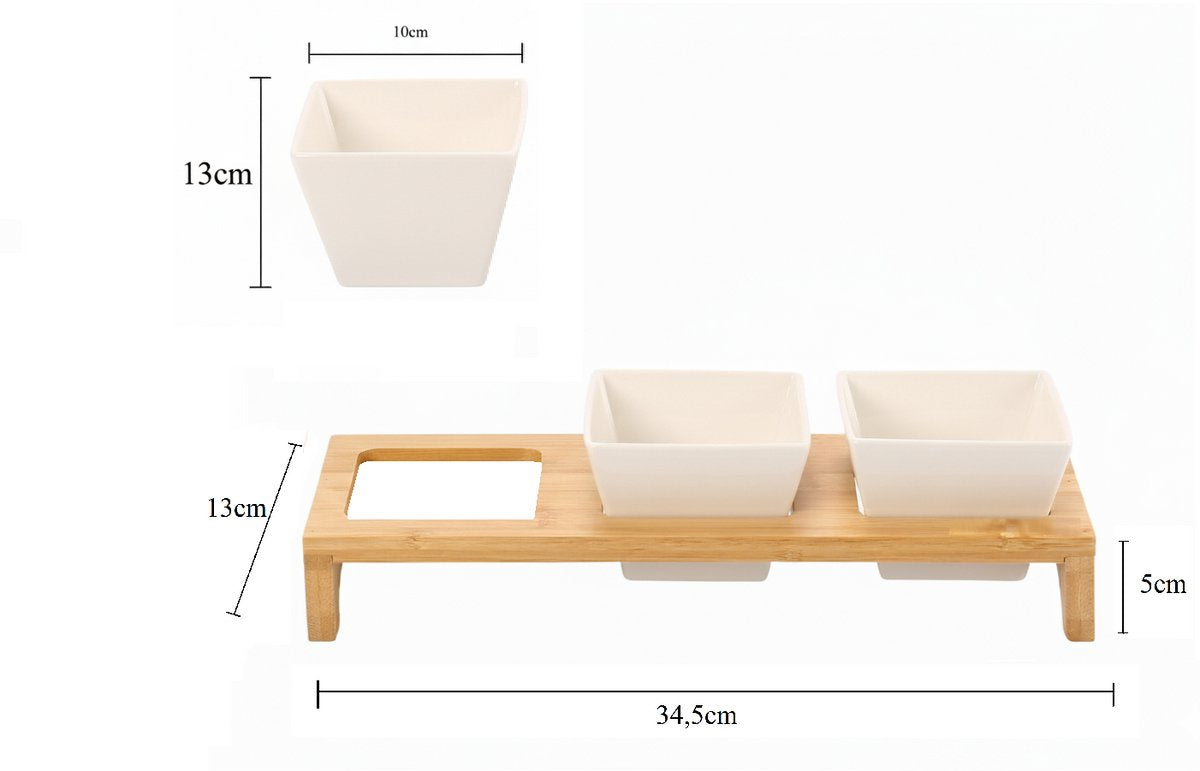 Clever Snack Bowls Set - 4-piece - Bamboo