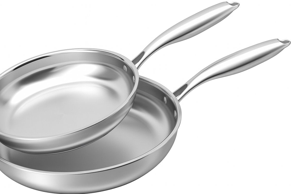 Cheffinger Koekenpannen - Set van 2 - 24cm & 28cm - RVS - Zilver