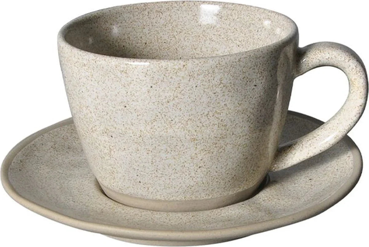 Bricard Albi Kaffeeservice - 12-teilig - Hellgrau - Kaffeetassen und Untertassen