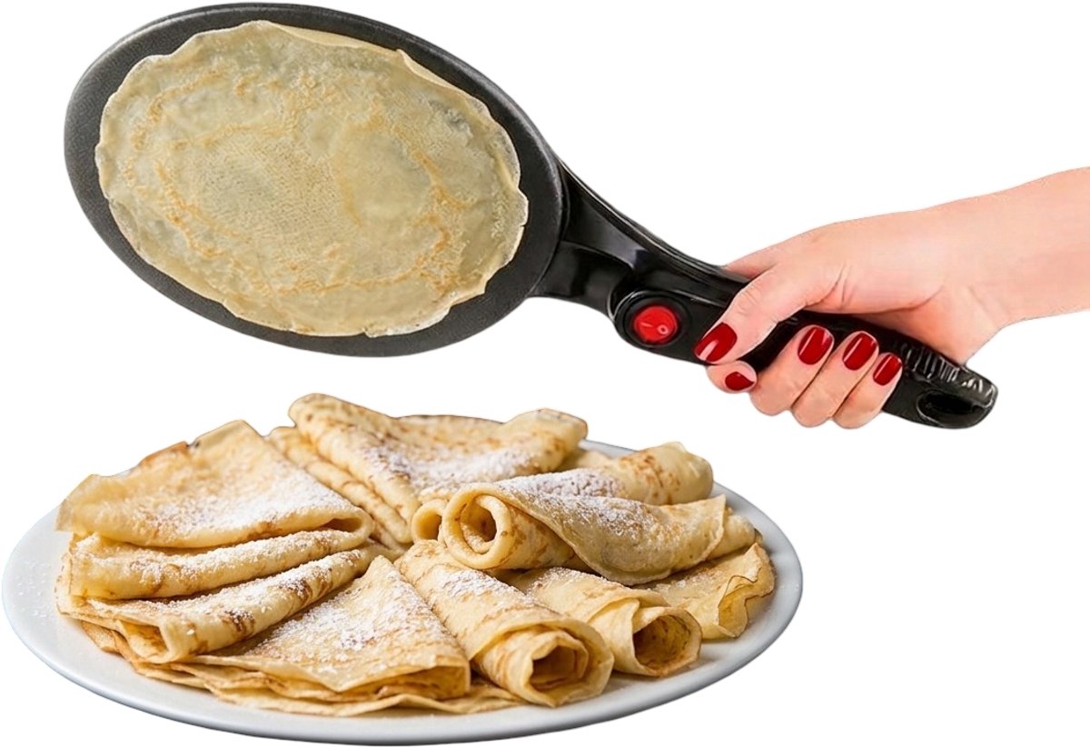 Homestar Elektrische Pancake Maker, Pannenkoeken Maker & Crêpes Maker incl. Mengkom & Garde - 20cm - 700W