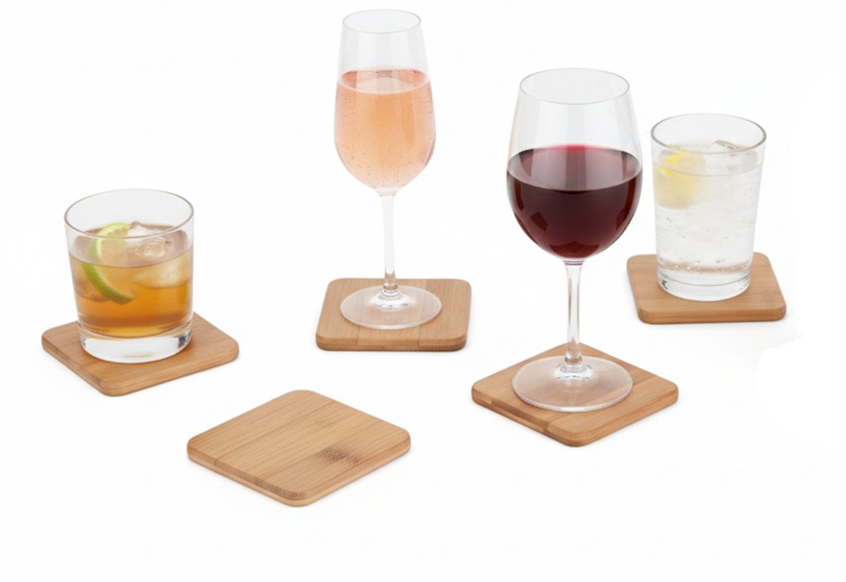 Cheffinger Coaster Set - 5-piece - Bamboo